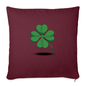 Porte-bonheur porte-bonheur trèfle à quatre feuilles 4 - Housse de coussin décorative 45 x 45 cm - bordeaux - Devant