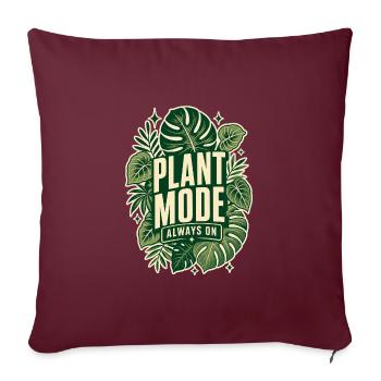 Plant Mode Always On – Monstera Design - Sofakissenbezug 45 x 45 cm - Burgunderrot - Vorne