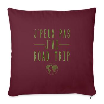 J'peux Pas J'ai Road Trip - Housse de coussin décorative 45 x 45 cm - bordeaux - Devant