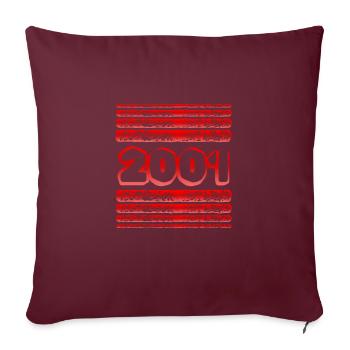 Jahr 2001 - Sofakissenbezug 45 x 45 cm - Burgunderrot - Vorne