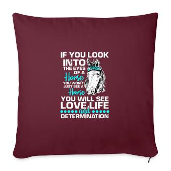 Western Riding Horses Stuff Stallion Équitation Chevaux Filles - Housse de coussin décorative 45 x 45 cm - bordeaux - Devant