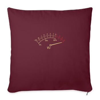 Retro VU Meter Hi-Fi Vintage Stéréo Amateur de Musique - Housse de coussin décorative 45 x 45 cm - bordeaux - Devant