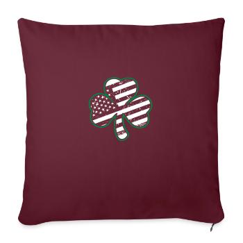 Irish American Flag Vintage Shamrock St. Patrick' - Housse de coussin décorative 45 x 45 cm - bordeaux - Devant