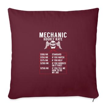Taux de mécanicien Atelier de taux horaire de - Housse de coussin décorative 45 x 45 cm - bordeaux - Devant