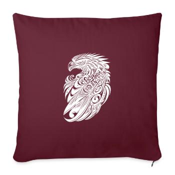 Aigle dans le style de plumes tribales de tatouage vintage - Housse de coussin décorative 45 x 45 cm - bordeaux - Devant