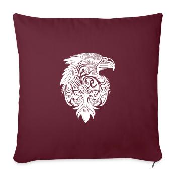 Aigle dans le style de plumes de tatouage tribal vintage - Housse de coussin décorative 45 x 45 cm - bordeaux - Devant