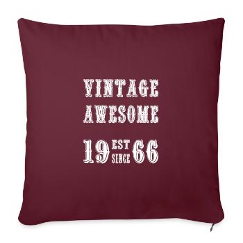 Vintage Awesome EST SINCE 1966 Birthday - Sofakissenbezug 45 x 45 cm - Burgunderrot - Vorne