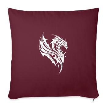 Dragon en style tatouage avec des ailes - Housse de coussin décorative 45 x 45 cm - bordeaux - Devant