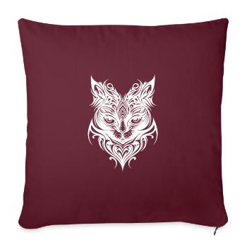Chatons mignons dans le style de tatouage - Housse de coussin décorative 45 x 45 cm - bordeaux - Devant