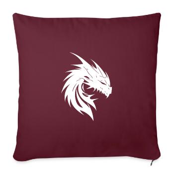 Style de tatouage de dragon monstre sinistre - Housse de coussin décorative 45 x 45 cm - bordeaux - Devant