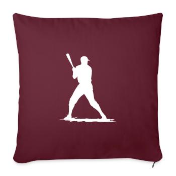 Joueur de baseball avec batte de baseball - Housse de coussin décorative 45 x 45 cm - bordeaux - Devant