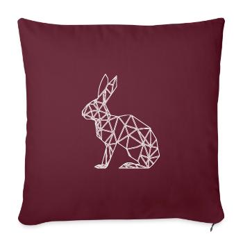 Géométrique Lapin Lignes mignonnes Lapin - Housse de coussin décorative 45 x 45 cm - bordeaux - Devant