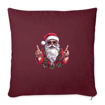 Groovy lustiger Weihnachtsmann mit Bart und Mütze - Sofakissenbezug 45 x 45 cm - Burgunderrot - Vorne