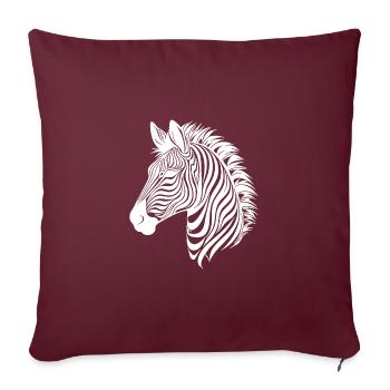 Zèbre élégant avec motif à rayures Safari - Housse de coussin décorative 45 x 45 cm - bordeaux - Devant