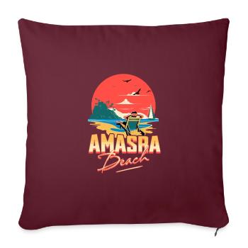Amasra Beach Dream - 74 Bartin Turquie idée cadeau - Housse de coussin décorative 45 x 45 cm - bordeaux - Devant