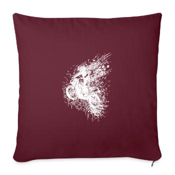 Course de moto Slippery Floor Splash Jump - Housse de coussin décorative 45 x 45 cm - bordeaux - Devant