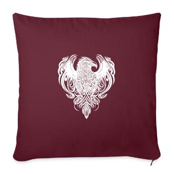 tête d’aigle dans le logo de style dessin animé de tatouage - Housse de coussin décorative 45 x 45 cm - bordeaux - Devant