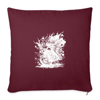 Course de motos Conduite tout-terrain style splash - Housse de coussin décorative 45 x 45 cm - bordeaux - Devant