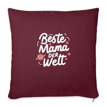 Mama Geburtstag Weihnachten Beste Mütter Muttertag - Sofakissenbezug 45 x 45 cm - Burgunderrot - Vorne