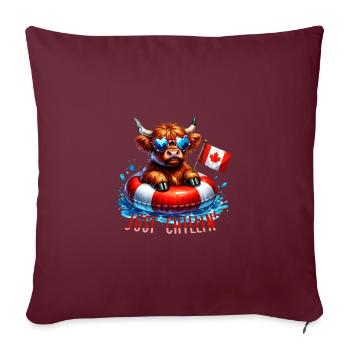 Just Chillin Highland catts Fête du Canada - Housse de coussin décorative 45 x 45 cm - bordeaux - Devant