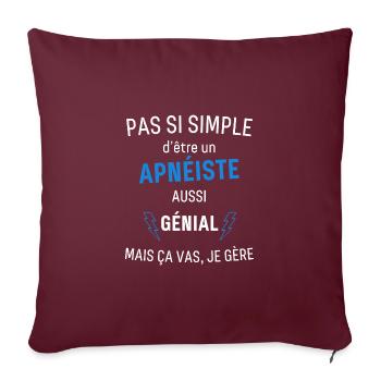 Apnéiste Génial - Housse de coussin décorative 45 x 45 cm - bordeaux - Devant