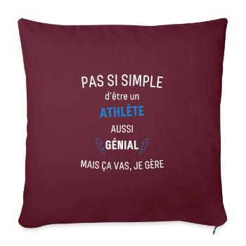 Athlète Génial - Housse de coussin décorative 45 x 45 cm - bordeaux - Devant