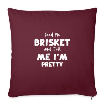 Nourrissez-moi de poitrine et dites-moi que je suis... - Housse de coussin décorative 45 x 45 cm - bordeaux - Devant
