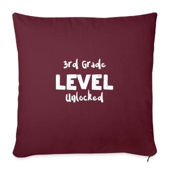 Niveau de 3e année débloqué - Housse de coussin décorative 45 x 45 cm - bordeaux - Devant