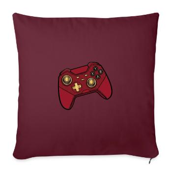 Manette de jeu rouge Rétro Pop - Housse de coussin décorative 45 x 45 cm - bordeaux - Devant