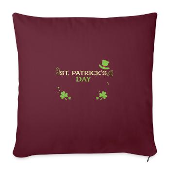 Fête de la Saint-Patrick - Housse de coussin décorative 45 x 45 cm - bordeaux - Devant