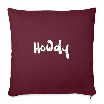 Howdy - Texas - Sofakissenbezug 45 x 45 cm - Burgunderrot - Vorne