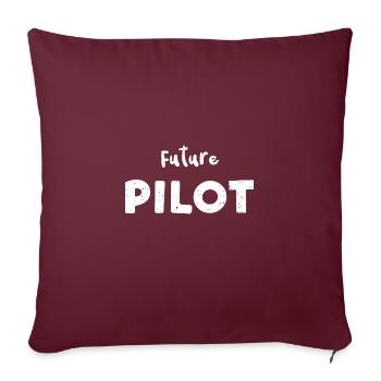 Futur pilote - Pilote - Housse de coussin décorative 45 x 45 cm - bordeaux - Devant