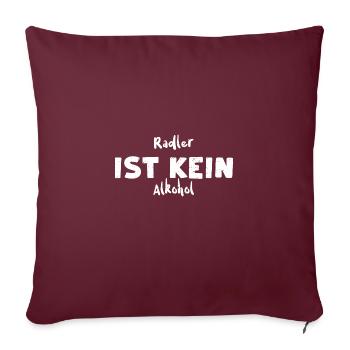 Radler Ist Kein Alkohol - Beer - Sofakissenbezug 45 x 45 cm - Burgunderrot - Vorne