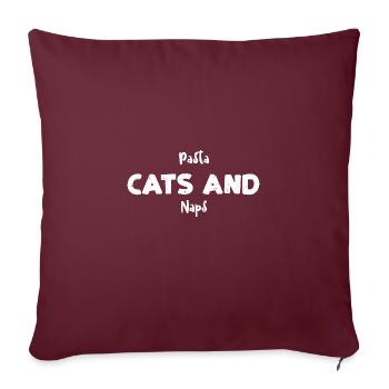 Pasta Cats And Naps - Cats - Sofakissenbezug 45 x 45 cm - Burgunderrot - Vorne