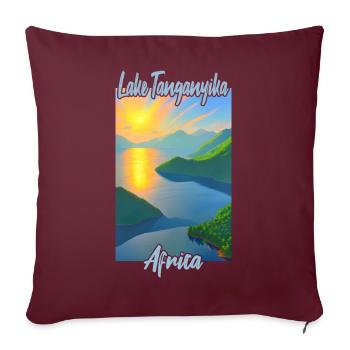 Lake Tanganyika - Sofakissenbezug 45 x 45 cm - Burgunderrot - Vorne