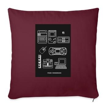 poster retro games konsole nerd 8bit pc jeux LOL - Housse de coussin décorative 45 x 45 cm - bordeaux - Devant