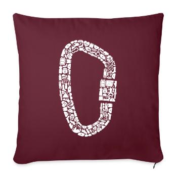 Symboles d’escalade Mousqueton Escalade Bloc - Housse de coussin décorative 45 x 45 cm - bordeaux - Devant
