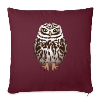 Chouette chouette - Housse de coussin décorative 45 x 45 cm - bordeaux - Devant