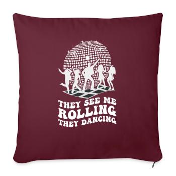 Retro Groovy Disco Ball Party Vintage Club Lifes - Sofakissenbezug 45 x 45 cm - Burgunderrot - Vorne