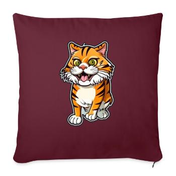 Tigre de dessin animé - Housse de coussin décorative 45 x 45 cm - bordeaux - Devant
