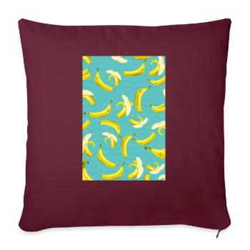 Motif banane - Housse de coussin décorative 45 x 45 cm - bordeaux - Devant