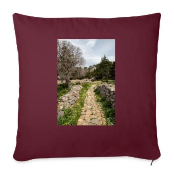 Burgruine des mittelalterlichen Palio Pyli Kos - Sofakissenbezug 45 x 45 cm - Burgunderrot - Vorne