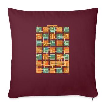 Laby-Quadrat - Sofakissenbezug 45 x 45 cm - Burgunderrot - Vorne