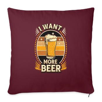 je veux plus de biere - Housse de coussin décorative 45 x 45 cm - bordeaux - Devant
