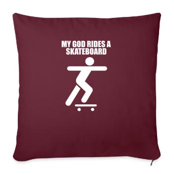 My God rides a skateboard - Sofa pillowcase 17,3'' x 17,3'' (45 x 45 cm) - burgundy - Front