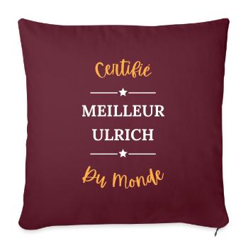 Certifié meilleur ulrich du monde - Housse de coussin décorative 45 x 45 cm - bordeaux - Devant