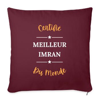 Certifié meilleur imran du monde - Housse de coussin décorative 45 x 45 cm - bordeaux - Devant