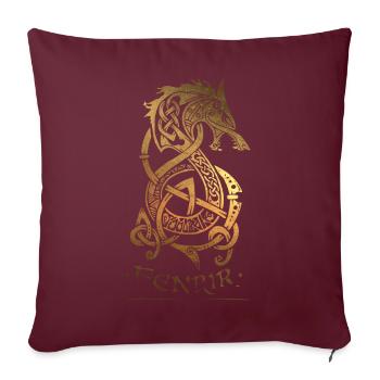 Fenrir - Loup - Odin - Valhalla - Nurdish - - Housse de coussin décorative 45 x 45 cm - bordeaux - Devant