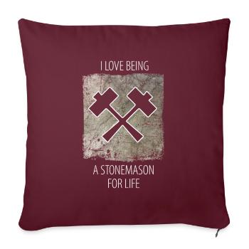 Steinmetz Steinbildhauer Spruch - Sofakissenbezug 45 x 45 cm - Burgunderrot - Vorne