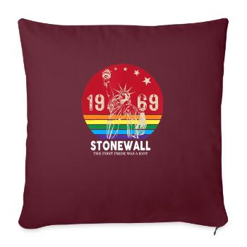 Die erste Pride war ein Aufstand 1969 Stonewall LGBTQ - Sofakissenbezug 45 x 45 cm - Burgunderrot - Vorne